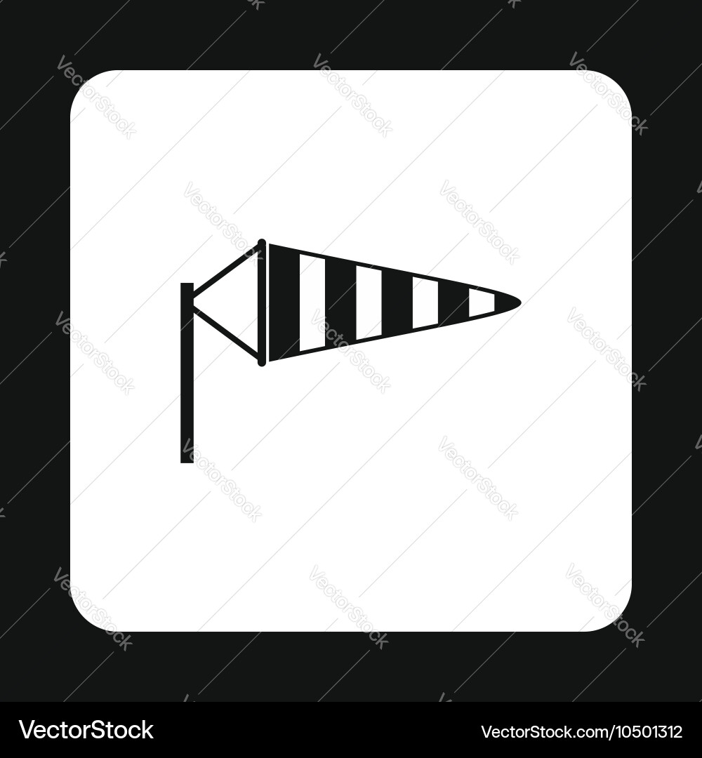 Windsock icon in simple style vector image