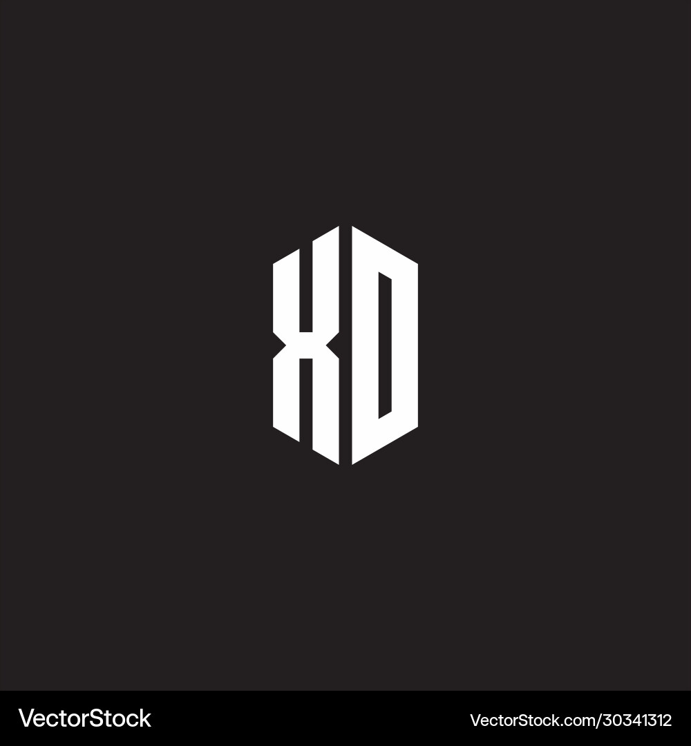 Xo logo monogram with hexagon shape style design Vector Image