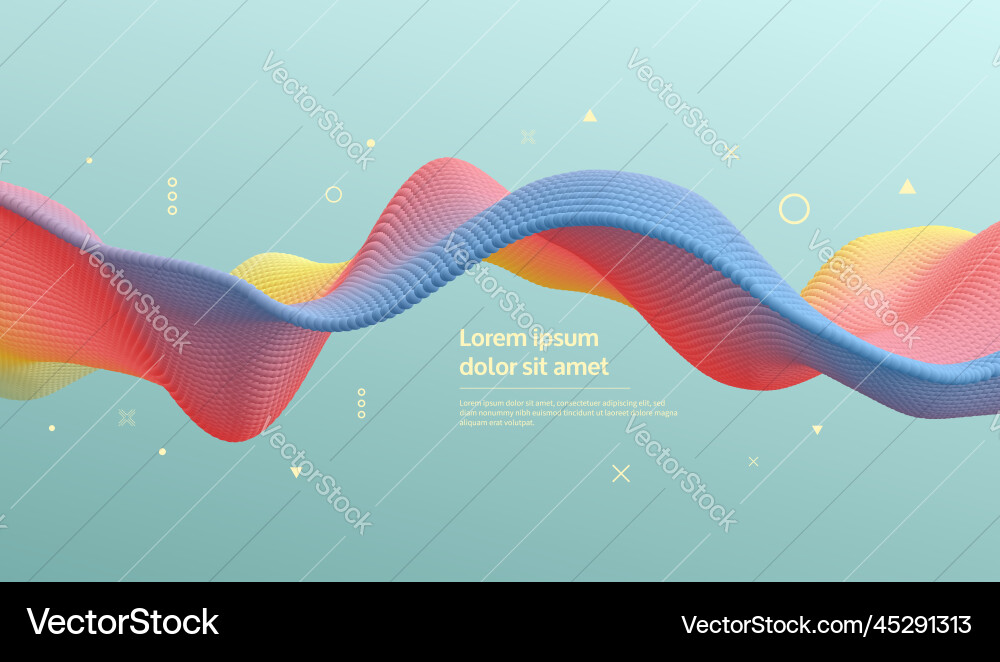 3D Wavy Particle Background vector image