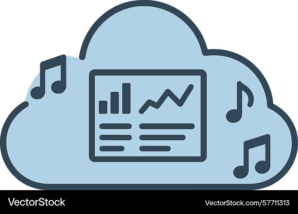 Cloud computing with data graphs Cloud computing with data graphs vector image