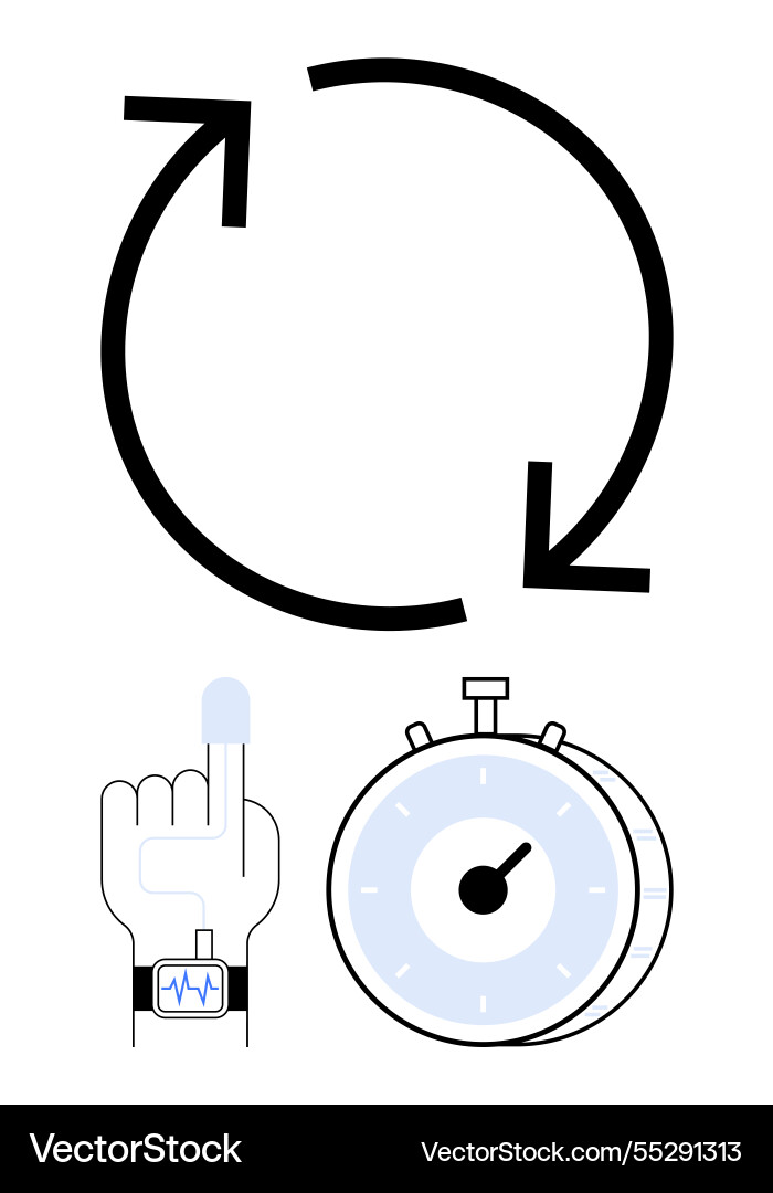 Continuous tracking concept with smartwatch Continuous tracking concept with smartwatch Vector Image