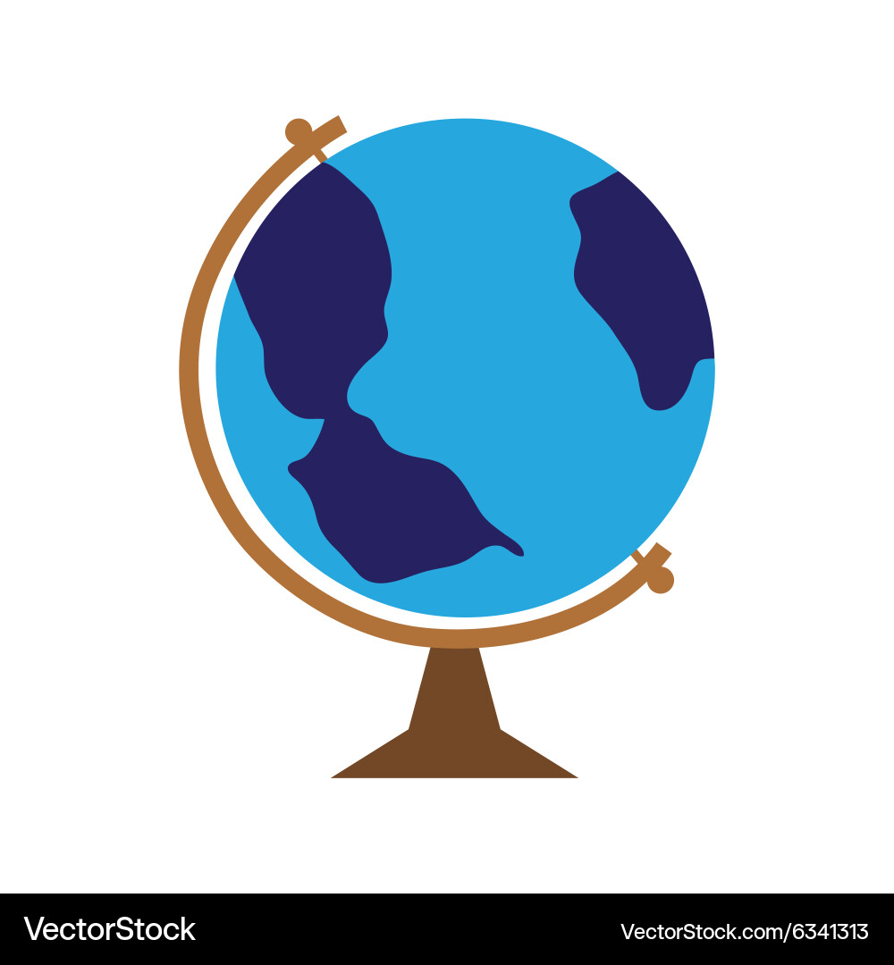 Flat with shadow icon and mobile application globe Vector Image
