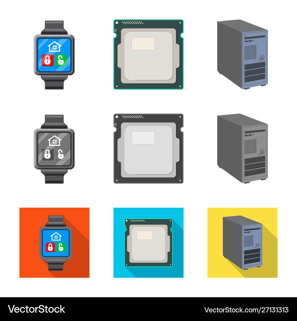 Isolated object laptop and device logo set Isolated object laptop and device logo set vector image