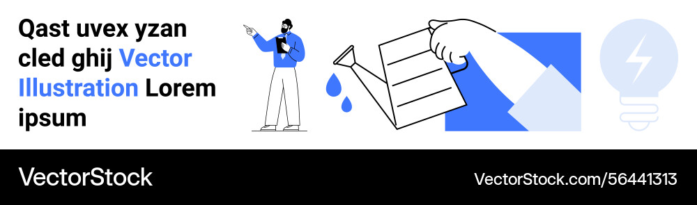 Man holding tablet and analyzing data Man holding tablet and analyzing data vector image