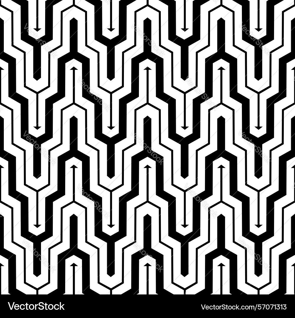 Mixed lines ziggurat pattern design vector image