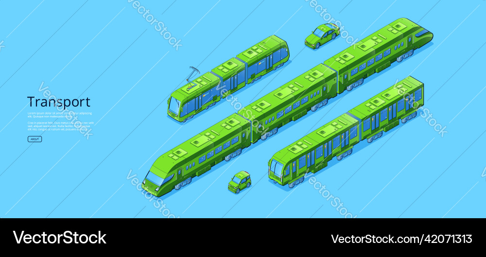 Poster with isometric city transport tram train Poster with isometric city transport tram train vector image