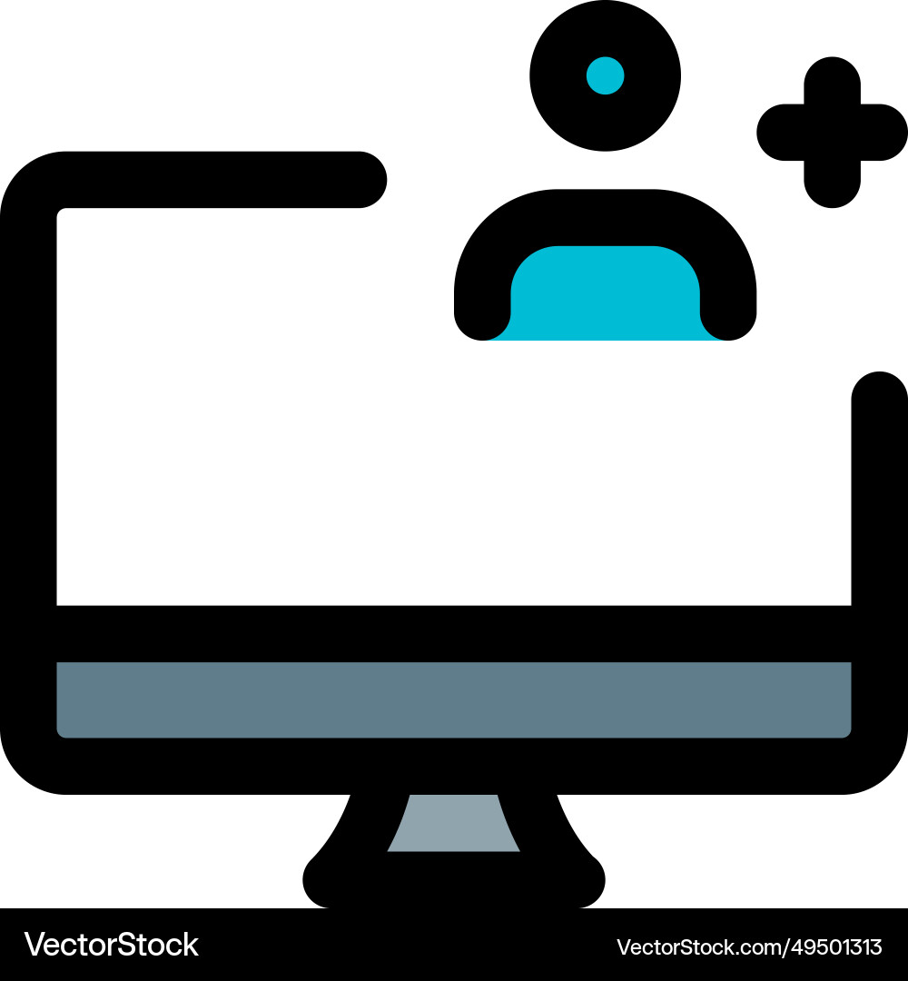 Primary computer in workspace controlled by user Vector Image