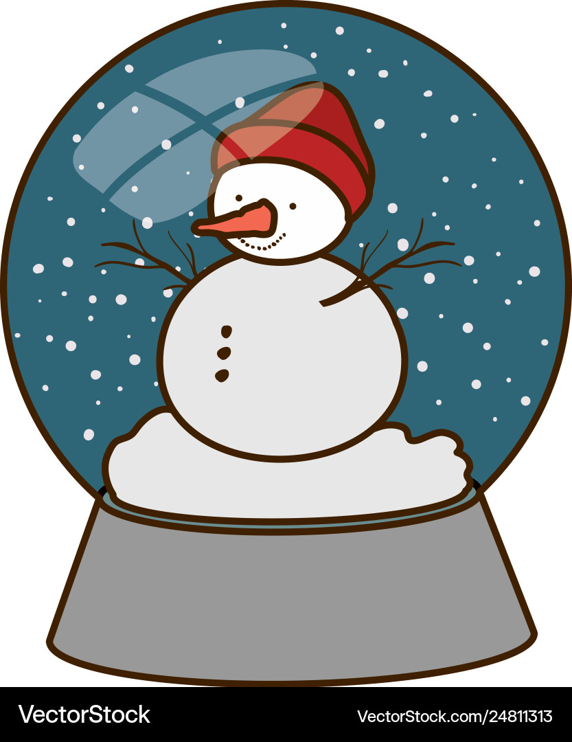 Schneemann in Kristallkugel isolierte Ikone Schneemann in Kristallkugel isolierte Ikone vektorbild