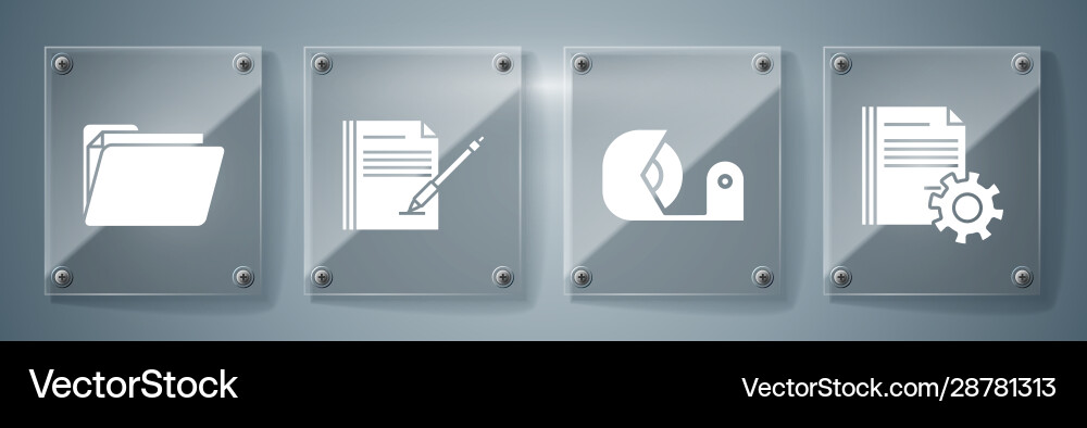 Set document settings with gears scotch blank Set document settings with gears scotch blank vector image