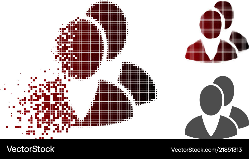 Sparkle pixel halftone users icon Sparkle pixel halftone users icon vector image