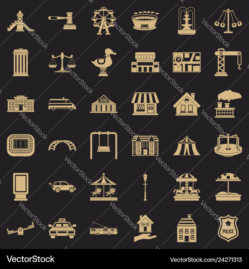 Stadtsymbole setzen einfachen Stil Stadtsymbole setzen einfachen Stil vektorbild