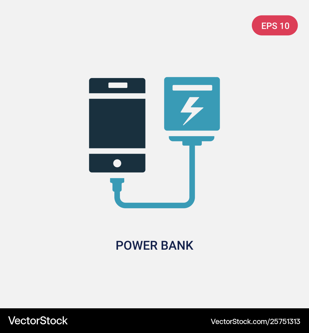 Two color power bank icon from user interface Two color power bank icon from user interface Vector Image