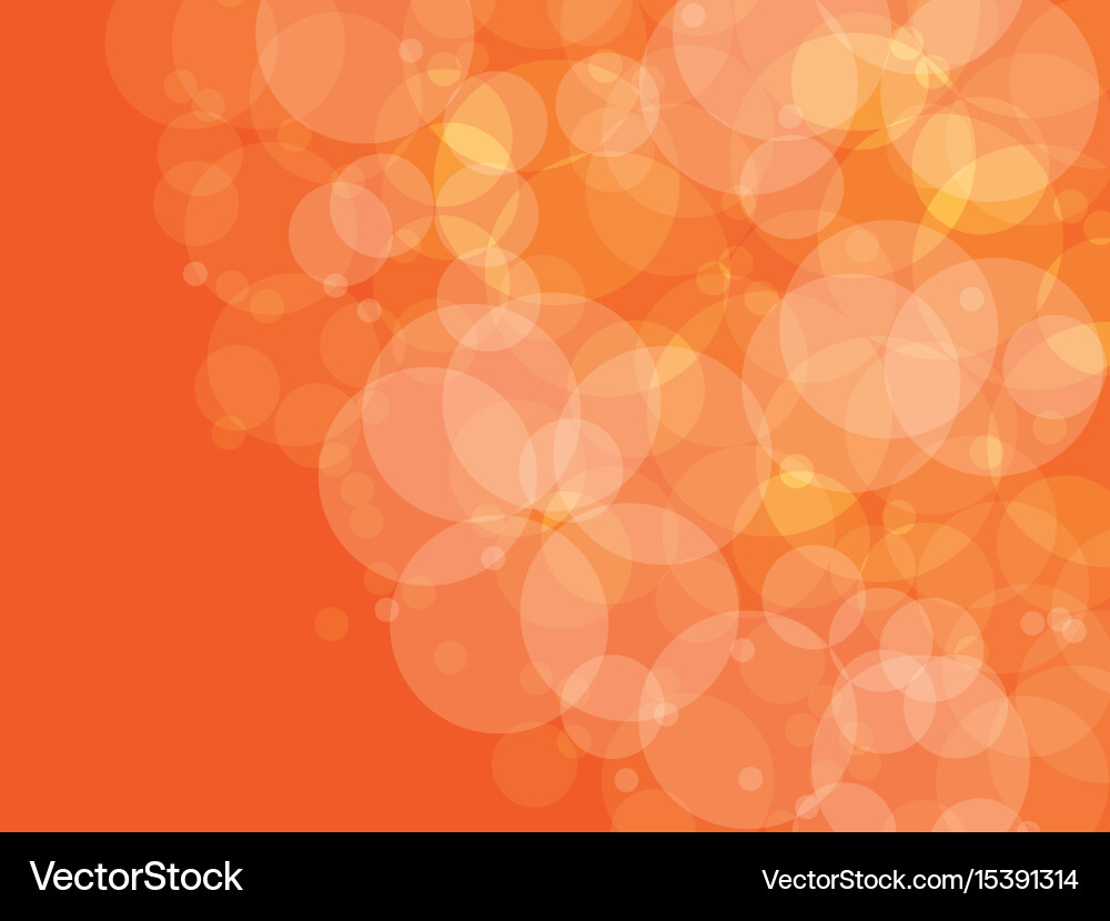Abstract orange circular bokeh background Vector Image