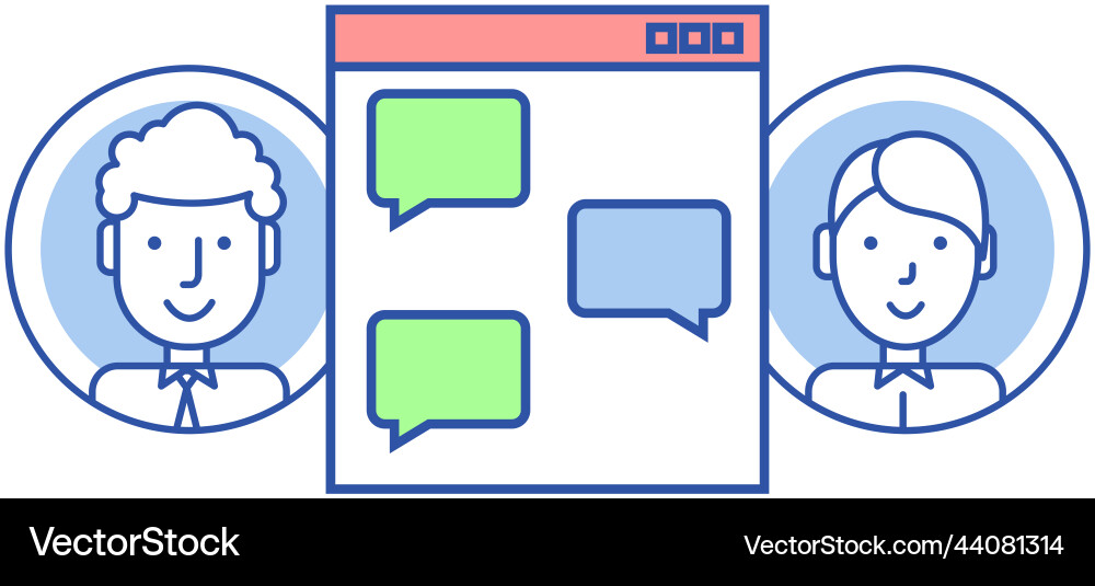 App for chatting online in messenger program vector image