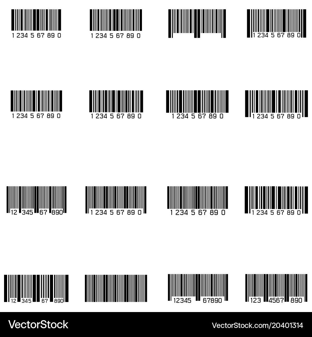 Bar code icon set vector image
