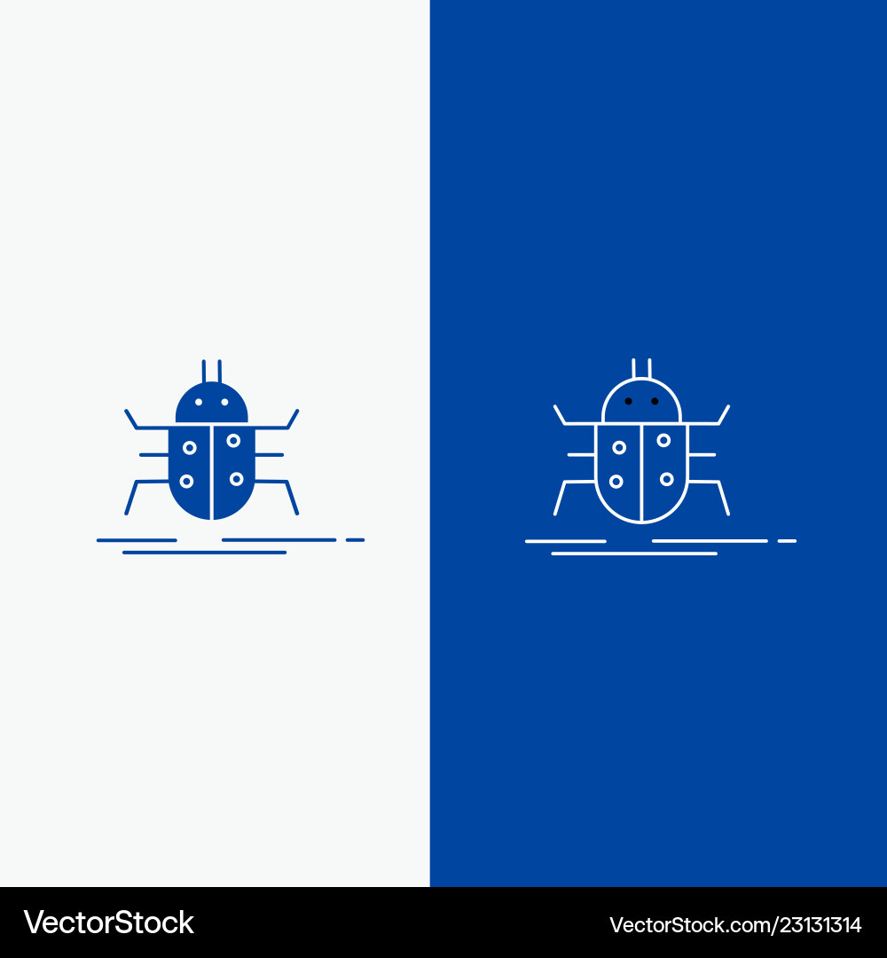 Bug bugs insect testing virus line and glyph web Bug bugs insect testing virus line and glyph web vector image