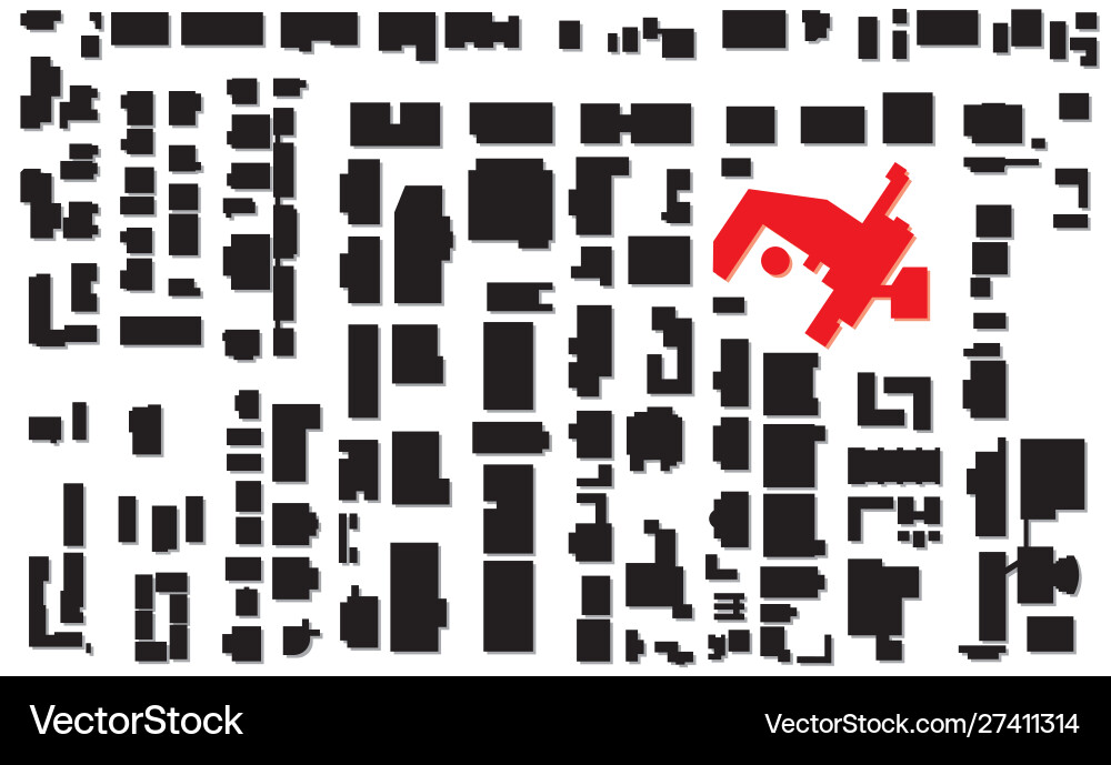 Building outlines from an imaginary cadastral plan Building outlines from an imaginary cadastral plan vector image