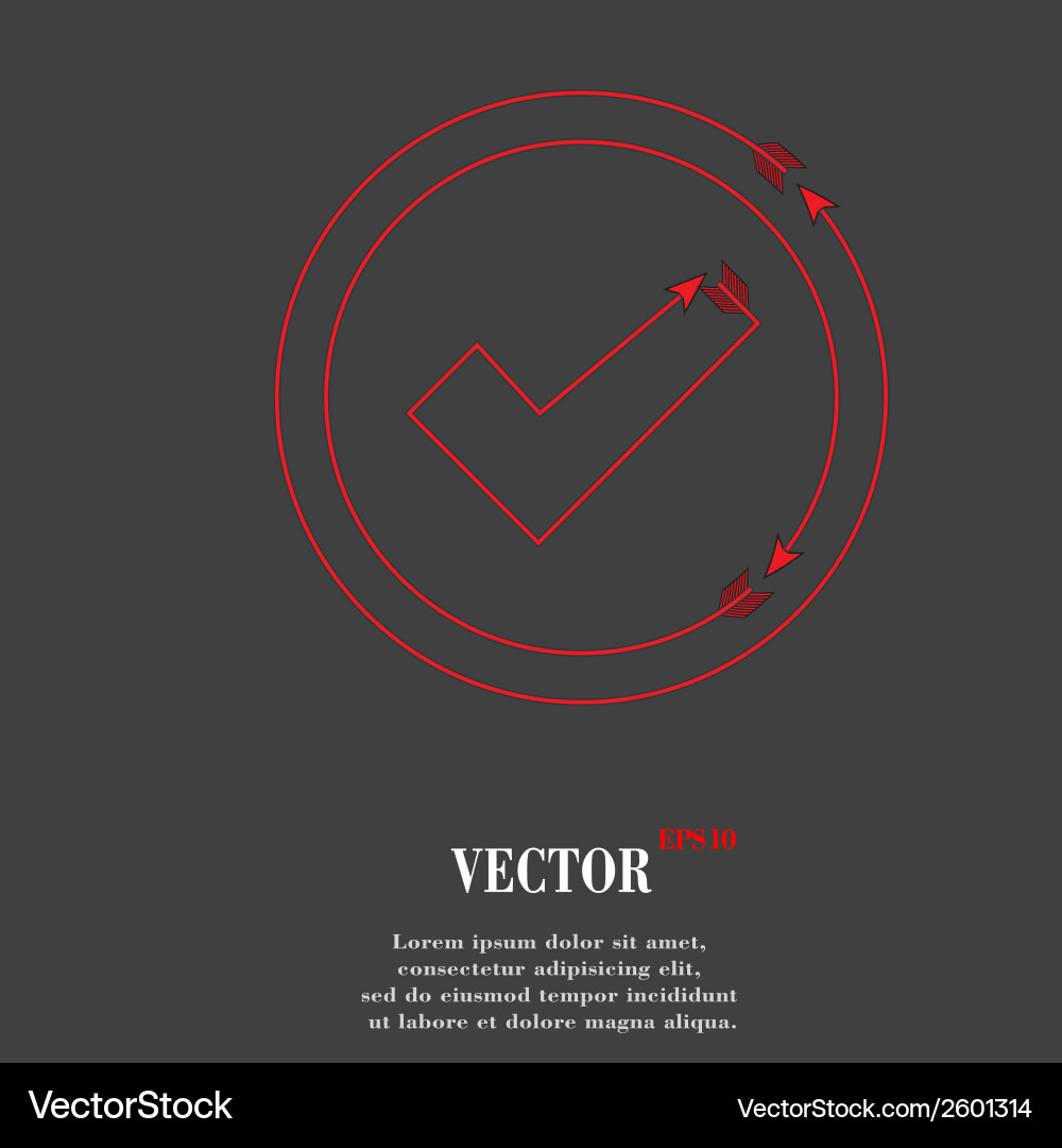Check mark flat modern web button and space vector image
