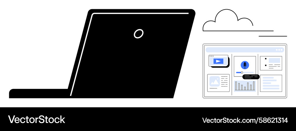 Cloud-Based Data Dashboard Vector Image