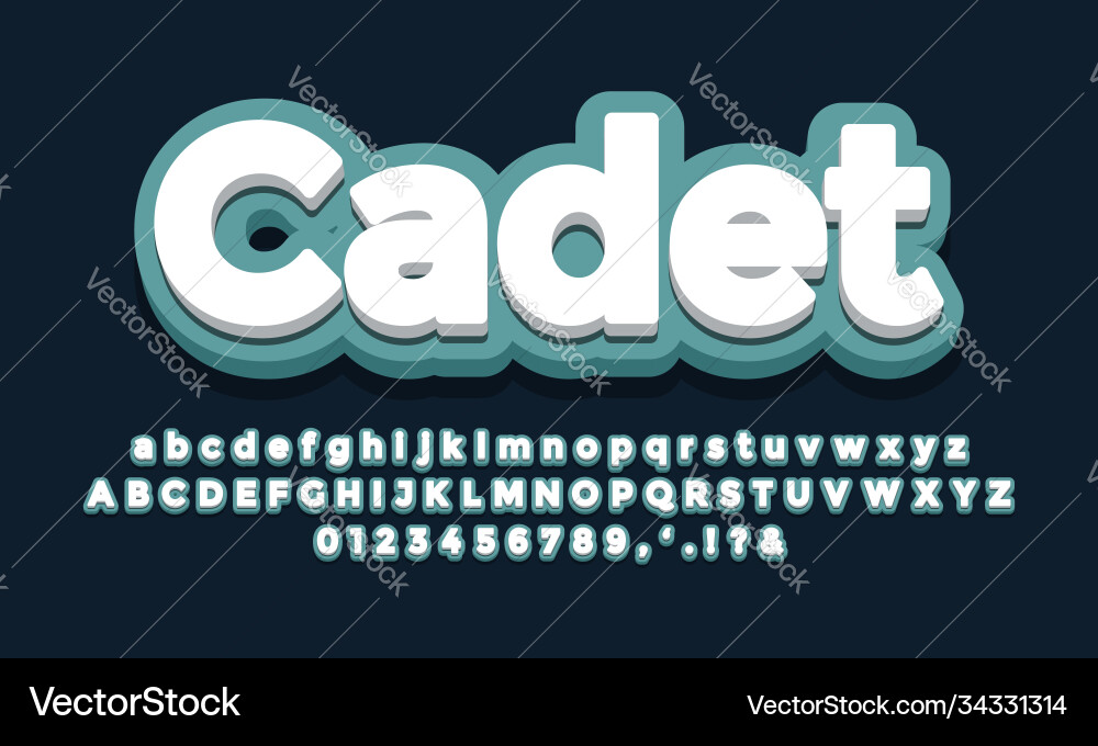 Dark teal with white 3d font effect or text Dark teal with white 3d font effect or text vector image