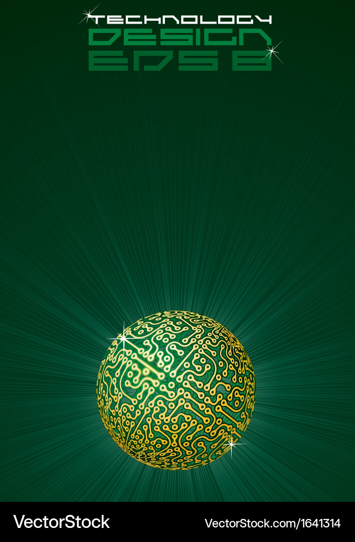 Dynamic Green Circuit Background vector image