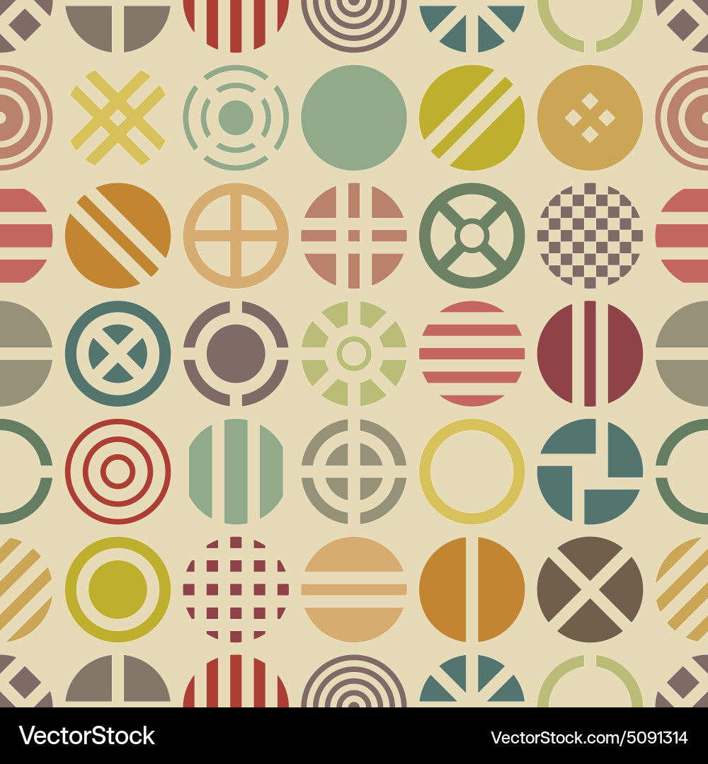 Geometric seamless pattern with round shapes vector image