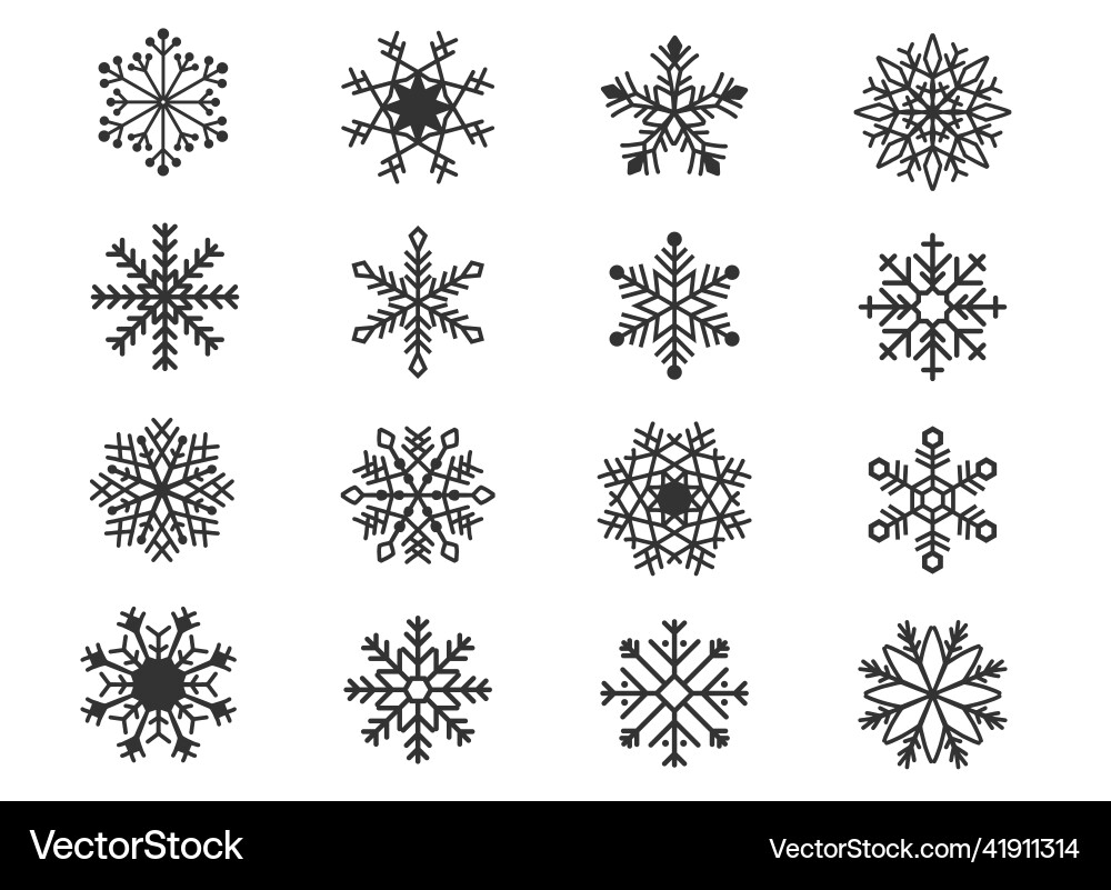 Großes Set von Design Urlaub Schneeflocken isolieren Großes Set von Design Urlaub Schneeflocken isolieren vektorbild