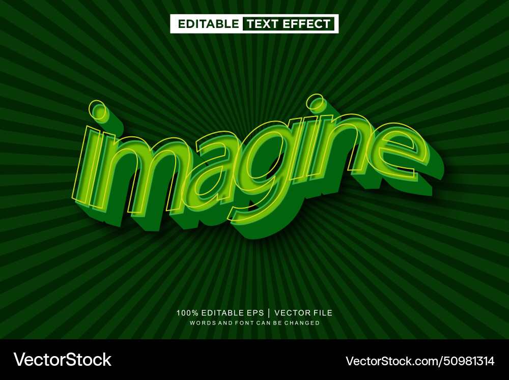 Imagine text effect editable template Imagine text effect editable template Vector Image