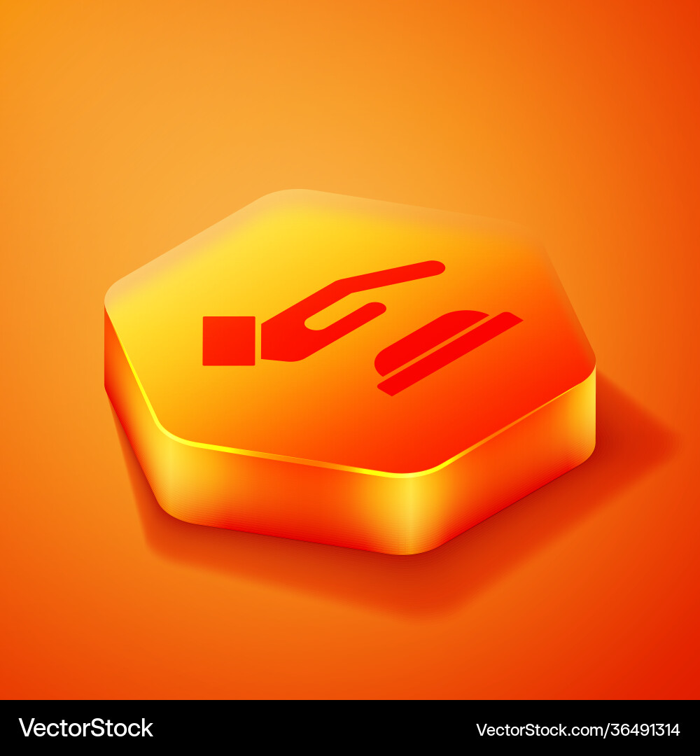 Isometric palm print recognition icon isolated Isometric palm print recognition icon isolated vector image