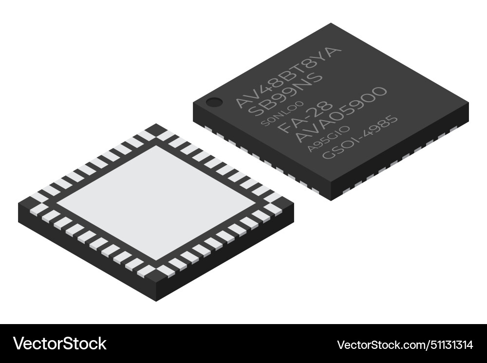 Microchip computer electronic component Microchip computer electronic component vector image
