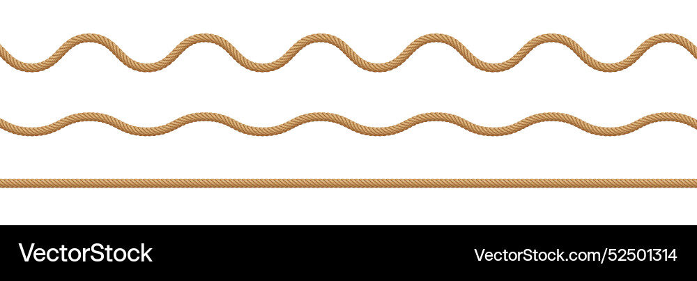 Rope string realistic jute cord hemp twisted Rope string realistic jute cord hemp twisted vector image