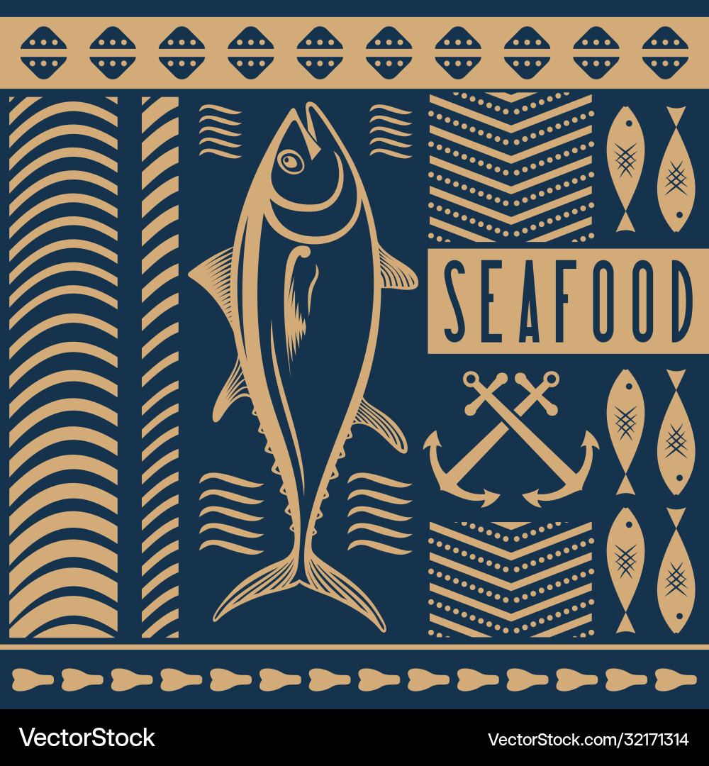 Seafood restaurant poster banner template Seafood restaurant poster banner template vector image