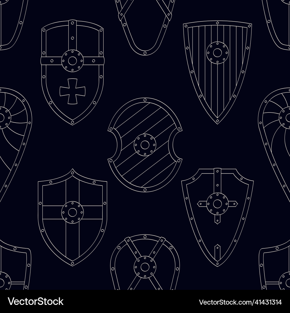 Seamless pattern with ancient shields vector image
