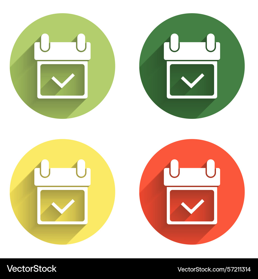 Set calendar with check mark icon isolated Set calendar with check mark icon isolated Vector Image