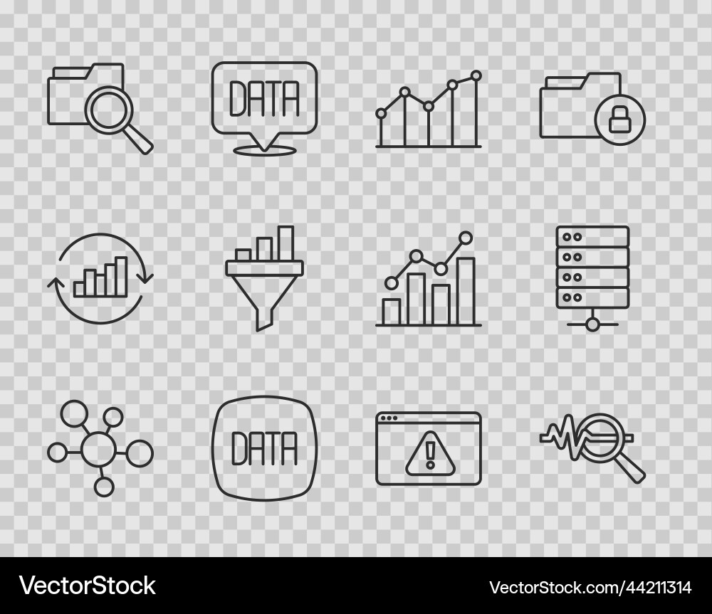Set line mind map infographic search data Vector Image