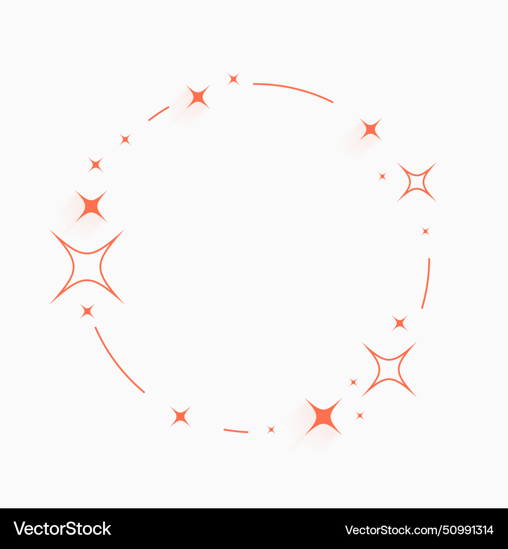 Starry empty round frame background design Vector Image