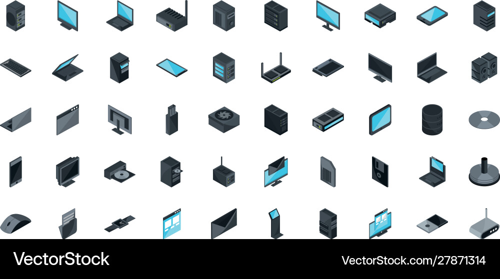 Technologie Hardware Gerät Computer Icons Set Technologie Hardware Gerät Computer Icons Set vektorbild