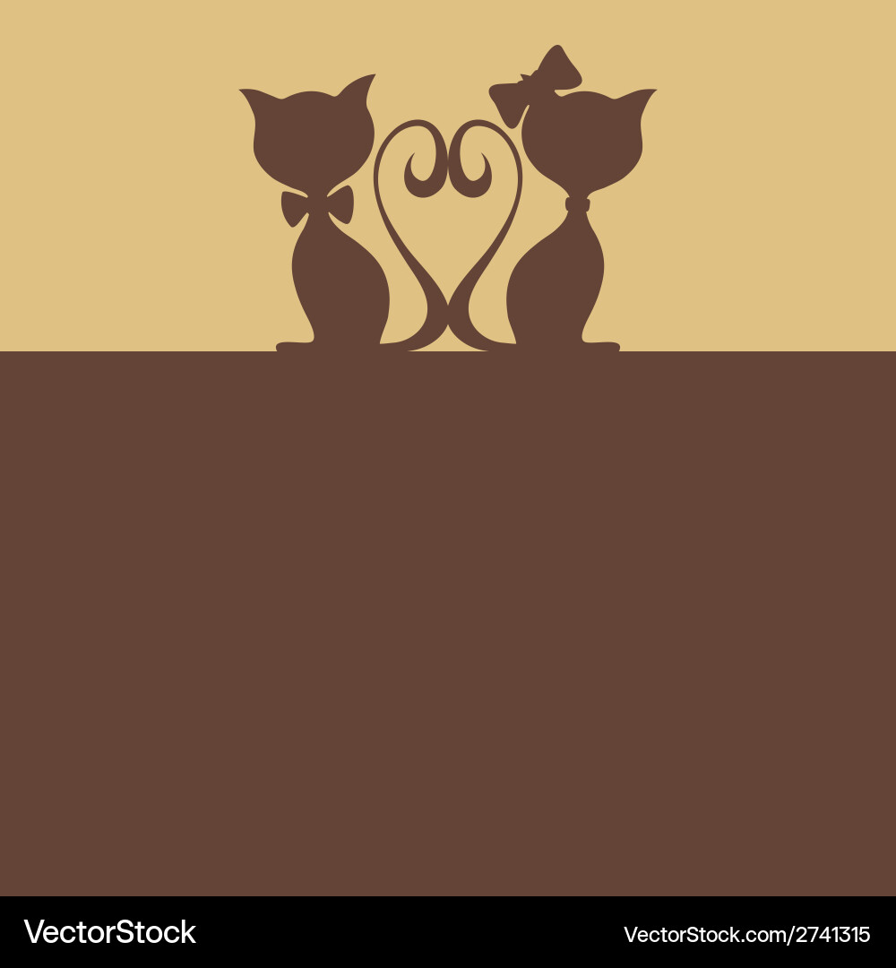 Abstract background with two cats Vector Image