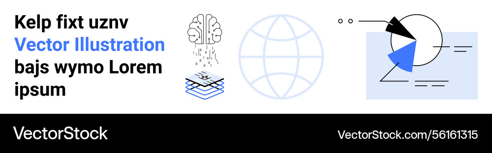 Abstract design featuring brain global network Abstract design featuring brain global network vector image