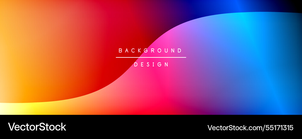 Bright rainbow style color gradient with curve Bright rainbow style color gradient with curve Vector Image