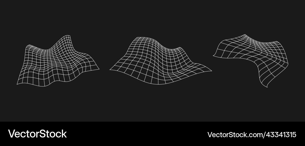 Cyber distorted grid retro punk design element Cyber distorted grid retro punk design element vector image