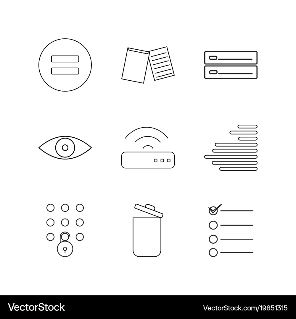 Essential linear icon set simple outline icons vector image