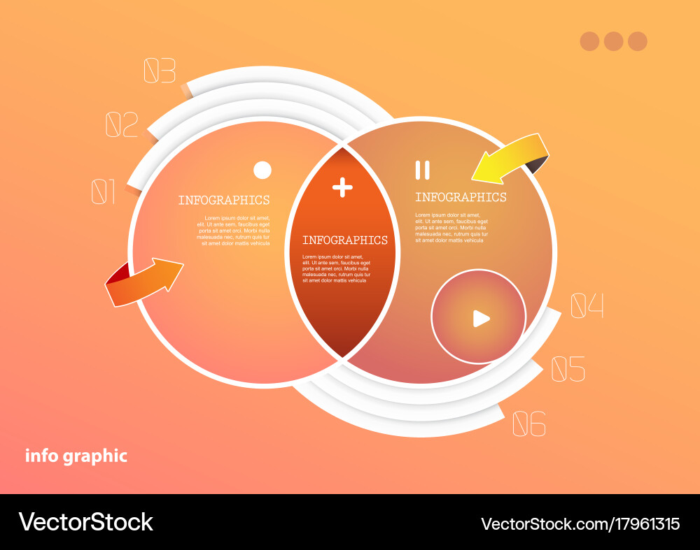 Flat design template with icons and symbols vector image