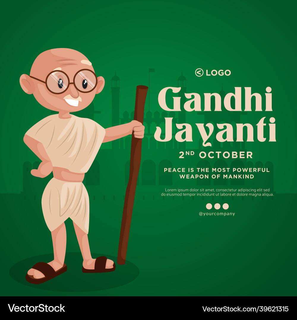 Gandhi Jayanti Banner - India vector image