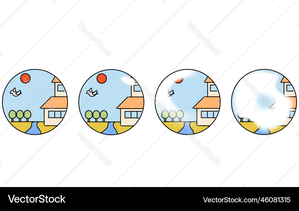 Glaucoma changes in visual field as Vector Image