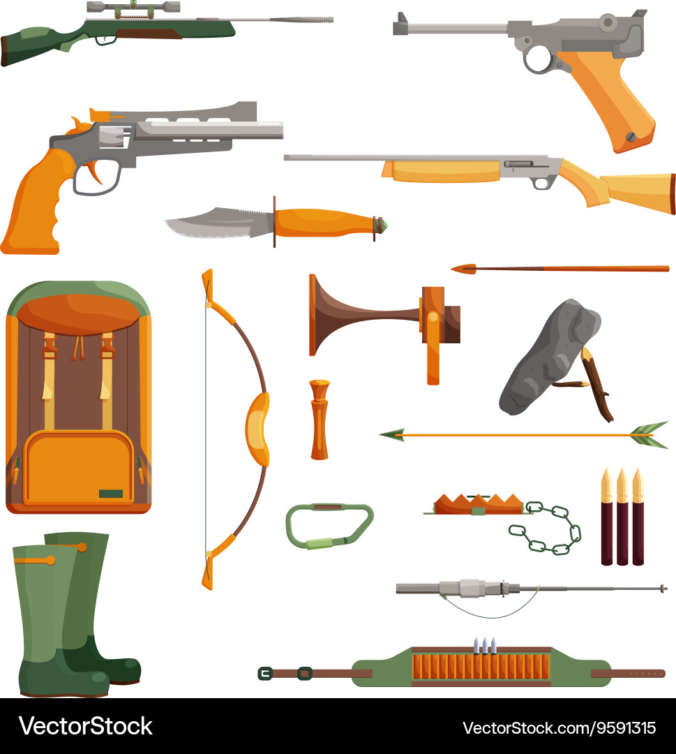 Hunting object of set Vector Image