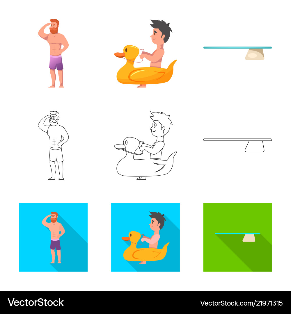 Isolated object of pool and swimming symbol Isolated object of pool and swimming symbol vector image