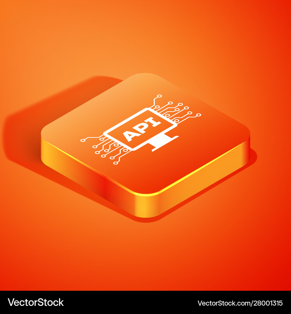 Isometrisches Computer-Api-Interface-Symbol isoliert vektorbild
