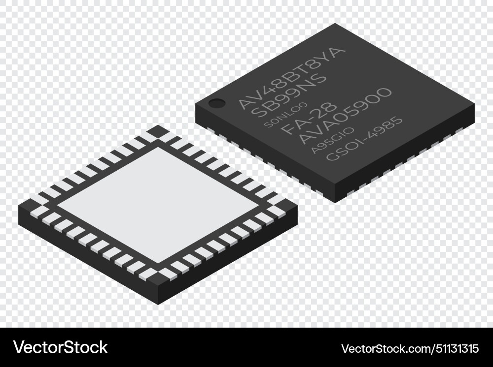 Microchip computer electronic component Microchip computer electronic component vector image