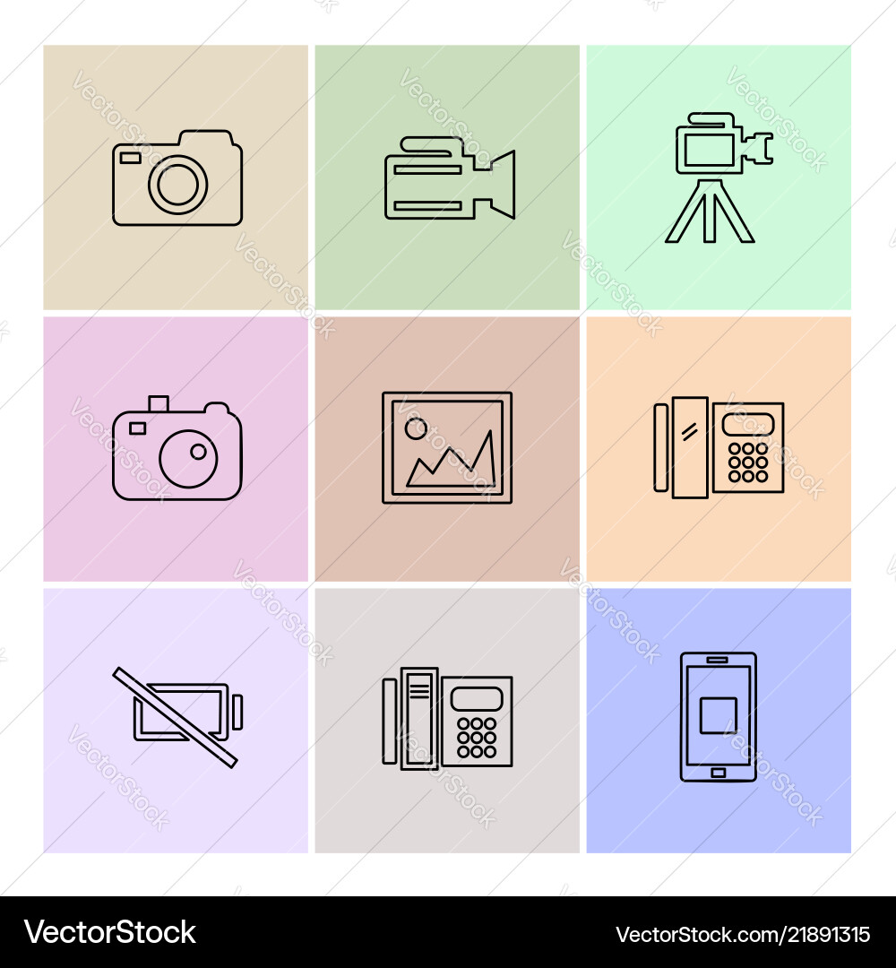 Multimedia user interface camera technology Vector Image